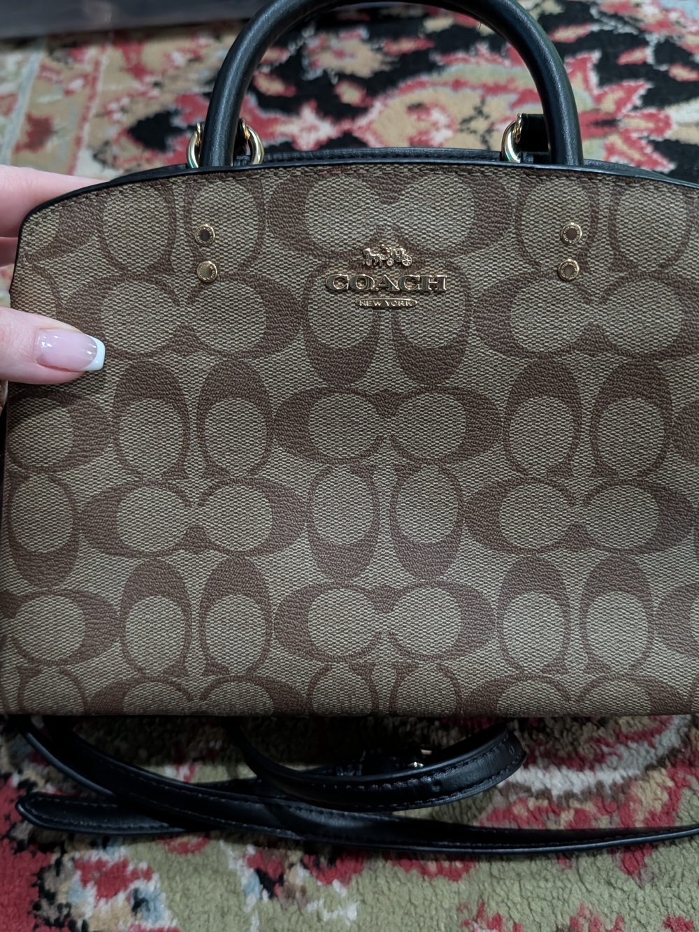 Coach Signature Canvas Dome Satchel in Brown
